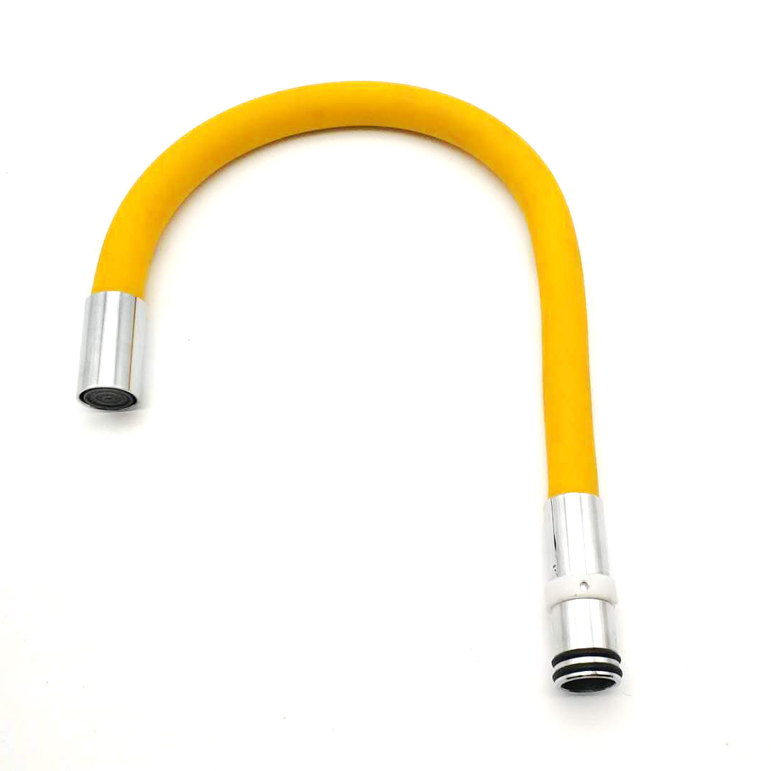 New Design bath room accessories universal silicone yellow flexible spout hose kitchen faucet