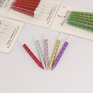 Dia 5.5mm 10Pcs Per Pack Metallic Multi-color Candles Wholesale Spiral Birthday Candles for parties and birthday