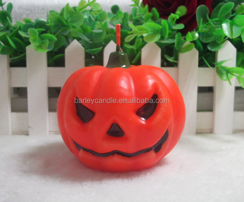 China factory Hand Custom High quality Paraffin Pumpkin Candles for Halloween