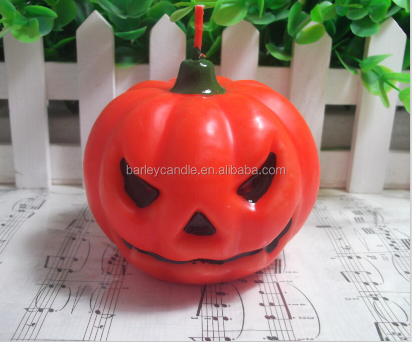 China factory Hand Custom High quality Paraffin Pumpkin Candles for Halloween