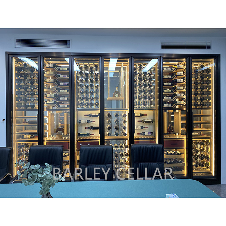 BARLEY cellar fashional constant temperature control corner wine cabinet with temper glass door