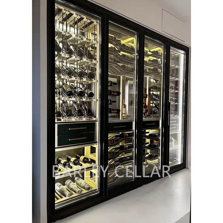 BARLEY cellar fashional constant temperature control corner wine cabinet with temper glass door