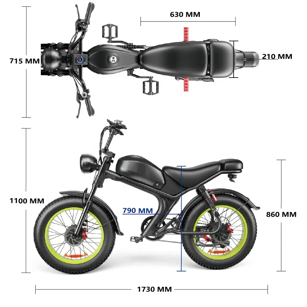 2024 New Design 1000w all terrain electric motorcycle adult electric bike fat tire beach cruise e-bike