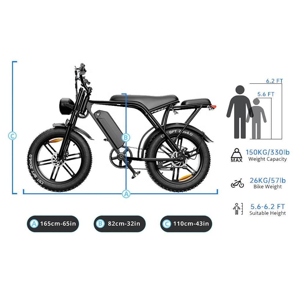 USA Warehouse V8 750w rice E Auto bikes 2024 OUXI Electric Bike Bicycle Motorcycles 20 inch Fat Tire electric bike with sidecar