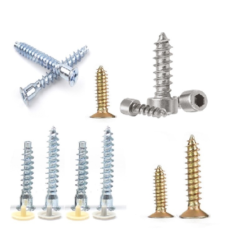 M2 M3 M3.5 M4,  M5 M6 Yellow Zinc Stainless Steel Nickle Plated Fasteners Wood Screws Self Tapping Screws  Wood Screws/