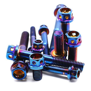 Factory wholesales, titanium m2 m3 m4 gr2 gr5 bike bicycle hardware 3/8"-16 Anodizing umbrella head countersunk titanium screws/