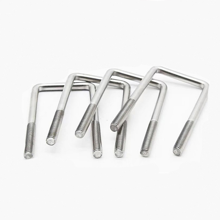 M12 Stainless Steel, U-shaped Screws Right Angle Clamp Square Pipe Fixing Bolts Auto Part Trailer Pipe Clamp Square U Bolts/