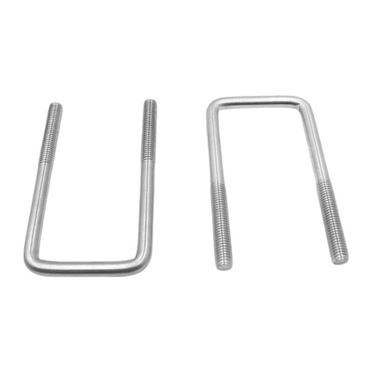 M12 Stainless Steel, U-shaped Screws Right Angle Clamp Square Pipe Fixing Bolts Auto Part Trailer Pipe Clamp Square U Bolts/