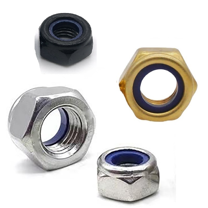 DIN985 SS304 M3-M27 stainless,  steel Nylon Insert Lock Nut Nylon Inset Hexagon Lock Thin Nuts Hex Insert lock nuts/