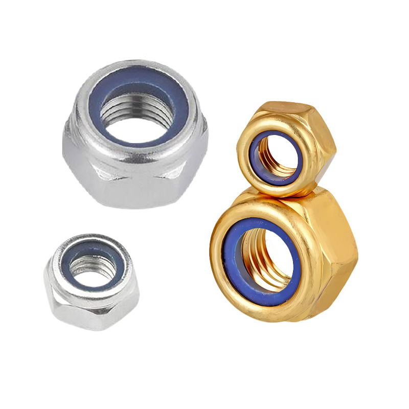 DIN985 SS304 M3-M27 stainless,  steel Nylon Insert Lock Nut Nylon Inset Hexagon Lock Thin Nuts Hex Insert lock nuts/