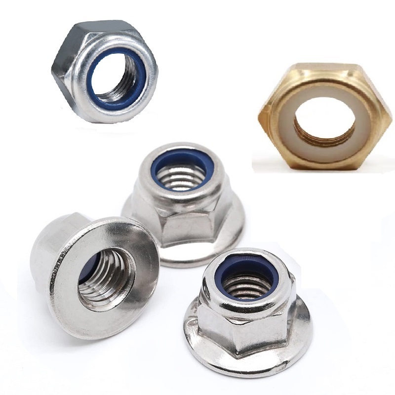 DIN985 SS304 M3-M27 stainless,  steel Nylon Insert Lock Nut Nylon Inset Hexagon Lock Thin Nuts Hex Insert lock nuts/