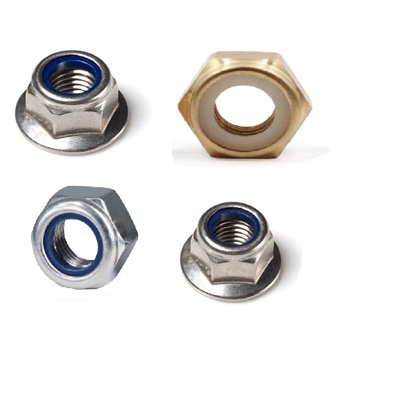 DIN985 SS304 M3-M27 stainless,  steel Nylon Insert Lock Nut Nylon Inset Hexagon Lock Thin Nuts Hex Insert lock nuts/