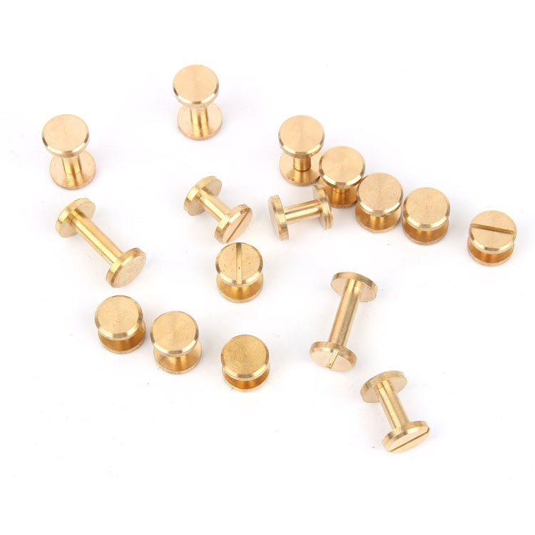 Oem Binding Post, 5/16 inch Leather repair Solid Belt Tack Stud Post Nail Rivet Flat Slotted Brass Chicago Screws/