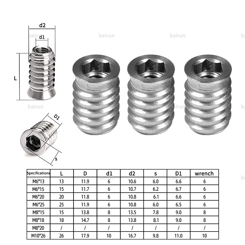 SS303 M4 M5 M6, M8 M10 stainless steel screws sleeve bushing Internal and external Slotted thread knurled round nutInsert nut/