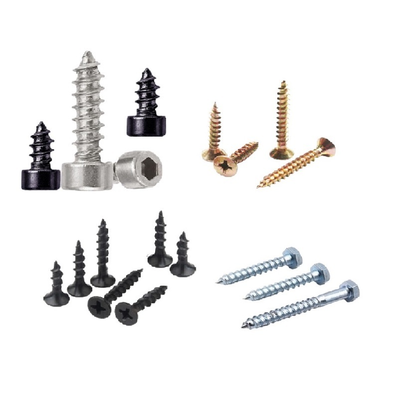 M2 M3 M3.5 M4,  M5 M6 Yellow Zinc Stainless Steel Nickle Plated Fasteners Wood Screws Self Tapping Screws  Wood Screws/