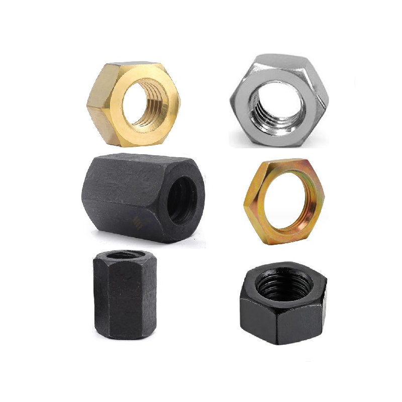 Fasteners Factory Customized m8,  m9 m10 m12 Control Mount Nut Stainless Steel Thin Hex Nuts Internal Thread Hex Lock Nuts/