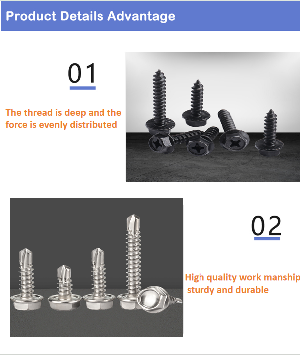 Stainless Steel Galvanised Metal,  Hexagon Head Tek Wood screws Hex Self Drilling Screw With epdm Washers Roofing Screws/