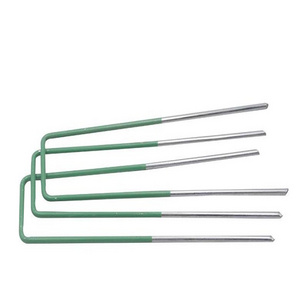 Garden Landscape Sod Staples, Anti-Rust Weed Barrier Fabric 6in Galvanized steel flat Garden stake u type staple turf pegs/