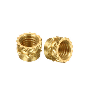 Factory Supply Yellow Brass, 3D Printer Parts M3 M4 M5 Hot Melt Insert Nut Heating Molding Copper Threaded Insert Knurled Nuts/