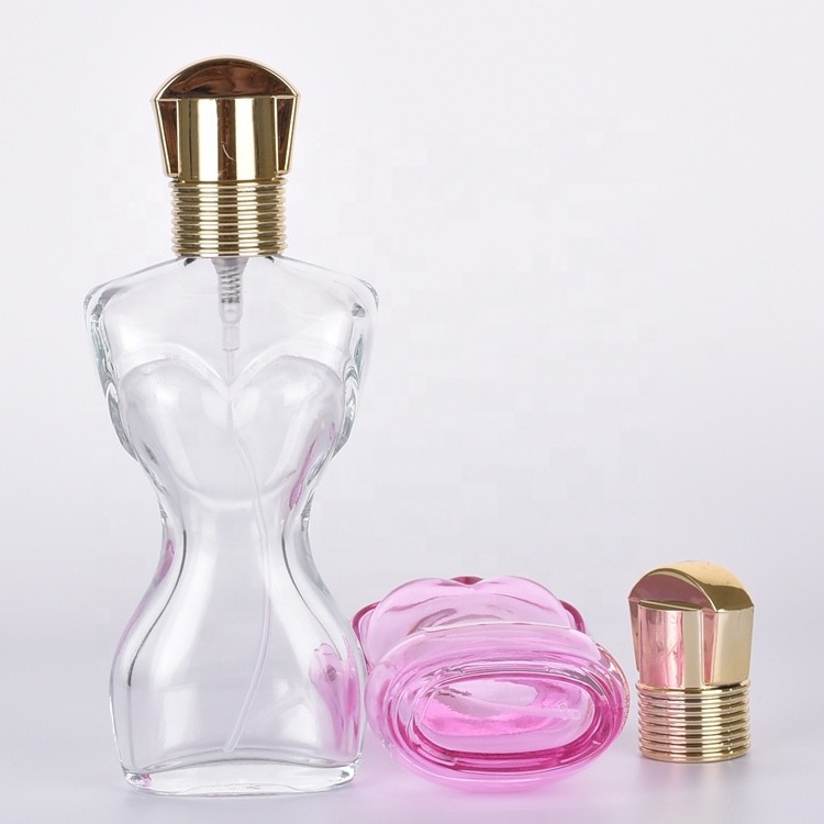 Manufacturer of 70ml woman dress shaped perfume bottle high quality woman body shape perfume bottle