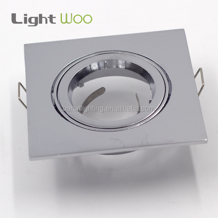 Aluminum Round square movable  white black chrome fire rated  mr16 Downlight fitting  trimless Recessed GU10  down lights