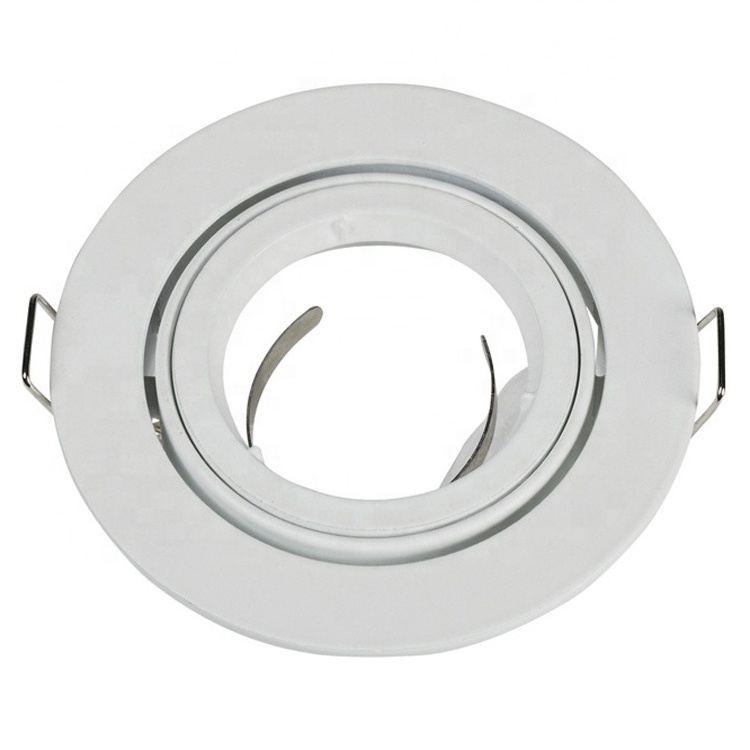 Aluminum Round square movable  white black chrome fire rated  mr16 Downlight fitting  trimless Recessed GU10  down lights