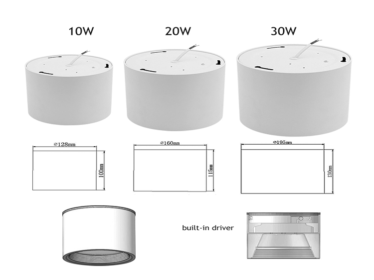 10w 20w 30w led ceiling light IP44 IP54 smd surface mounted downlight gu10 for bathroom kitchen hotel