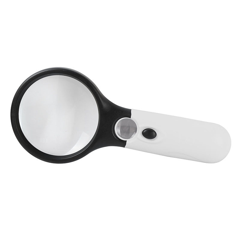 Large Acrylic Optical Lens Magnifier 3LED Light 3X/45X Handheld Magnifying Glass Quality ABS Body Map Reading Loupe BM-MG4117