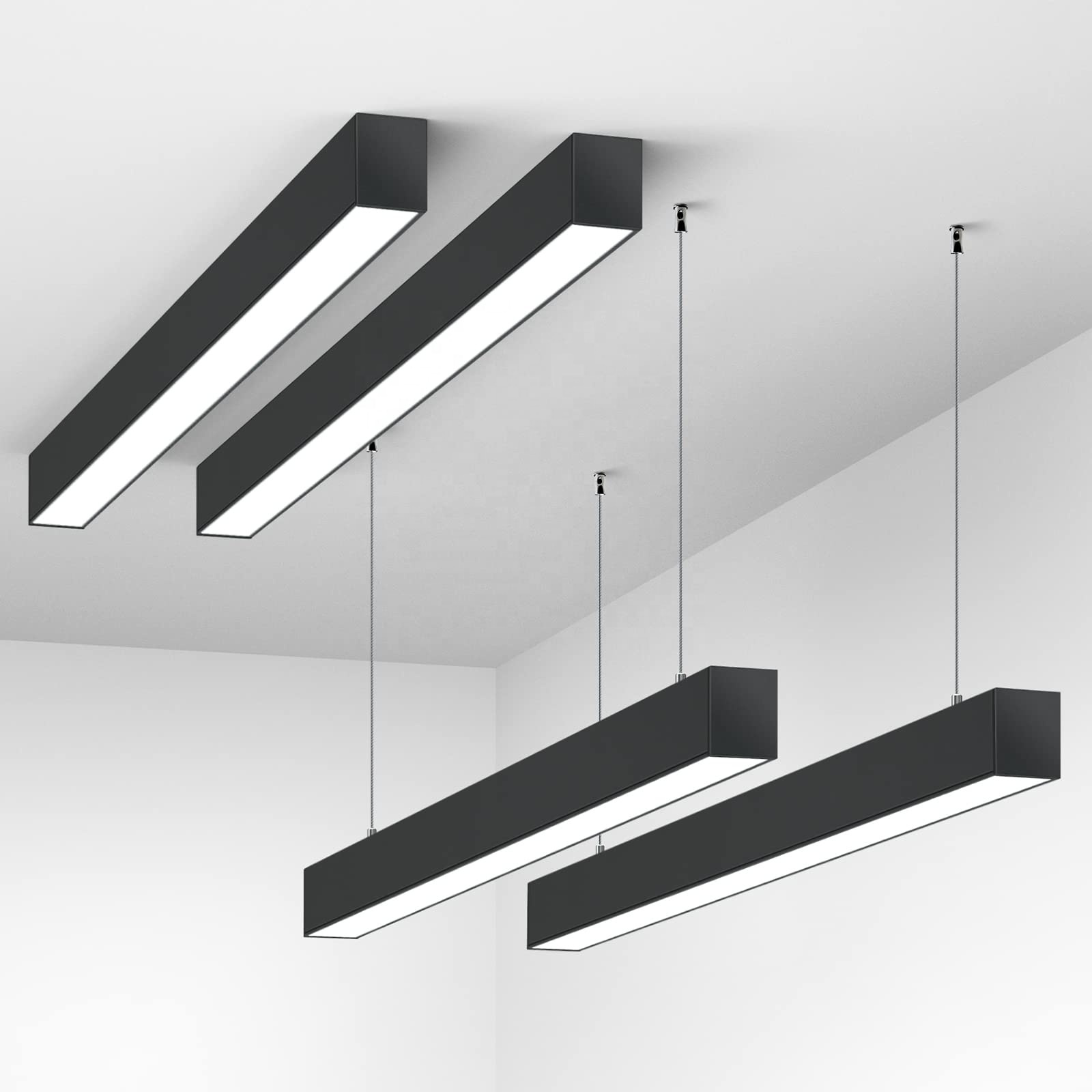 Modern Simplistic Long Suspended Ceiling Linkable Led Linear Light Aluminum Profile Office Home Store Led Linear Pendant Light