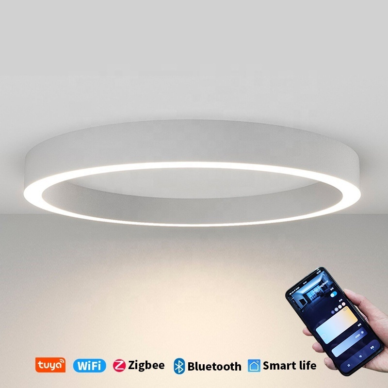 Simple Aluminum Profile Led Ceiling Lights Circle Rings Acrylic Modern Led Ceiling lights For Office