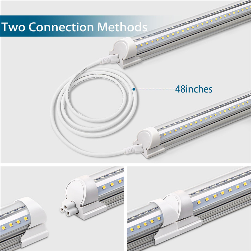 Barrina V shape  LED Shop Light,4FT 40W 5000LM 5000K Linkable Shop Lights,LED Garage Light with Plug T8 LED Tube Lights