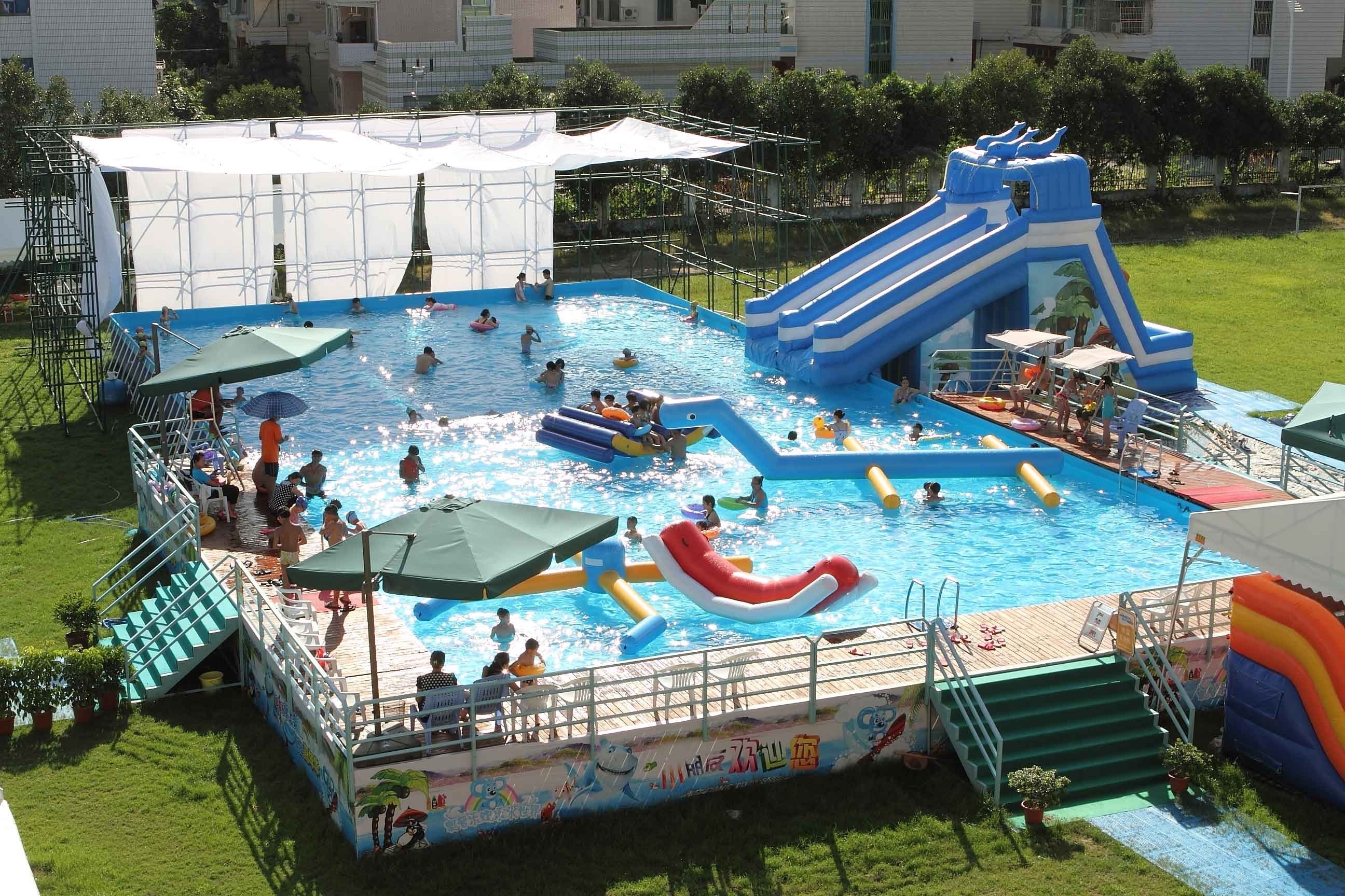 Best selling china shipping container swimming pool with strong PVC for summer amusement park