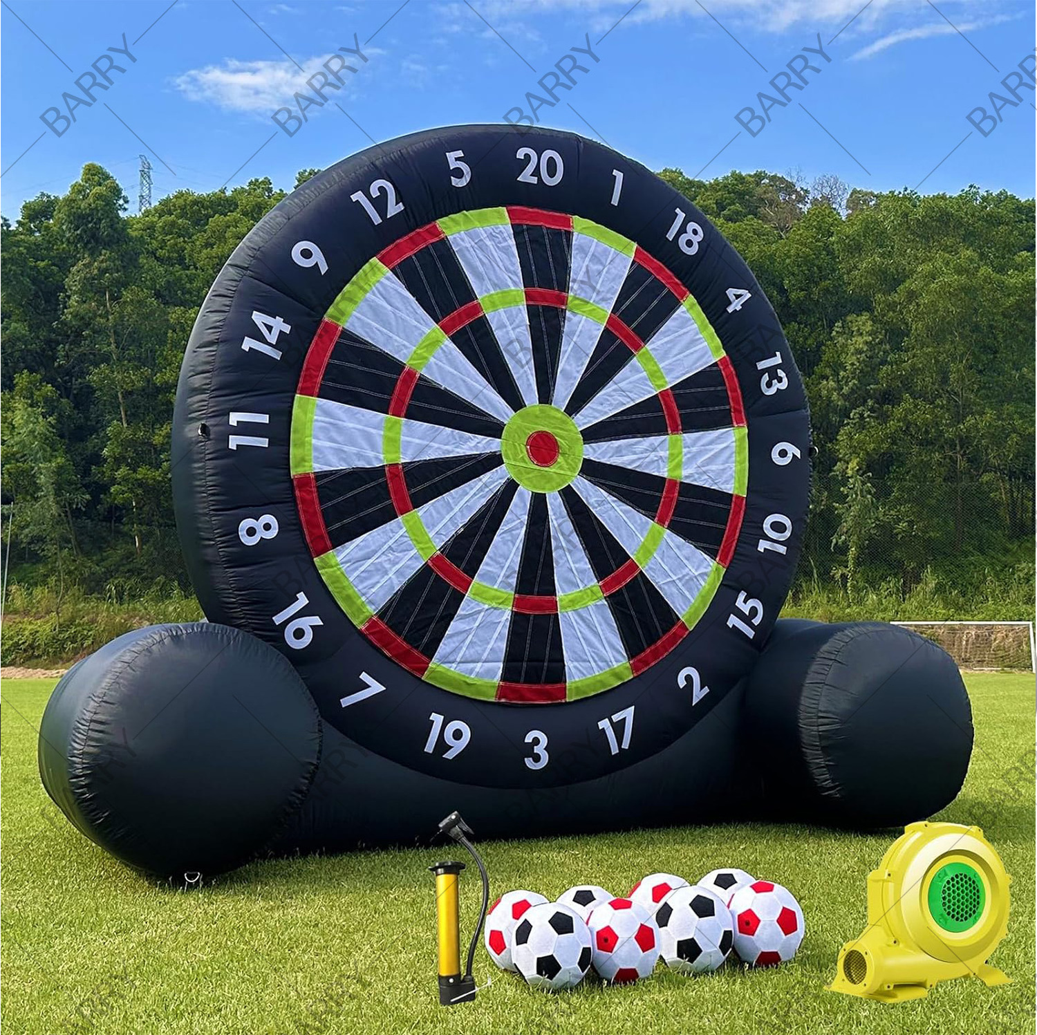 Outdoor Kick Darts Soccer Inflatable Football Soccer Golf Dart Board Inflatable Football Dart Game with Sticky Balls