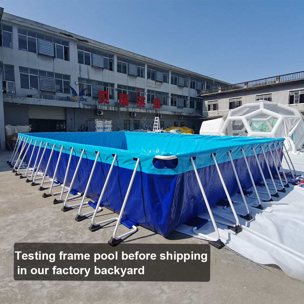 Portable pvc inflatable Rectangular Metal Frame Swimming Pool