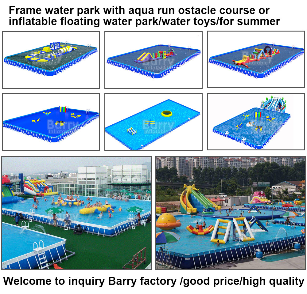 Portable pvc inflatable Rectangular Metal Frame Swimming Pool