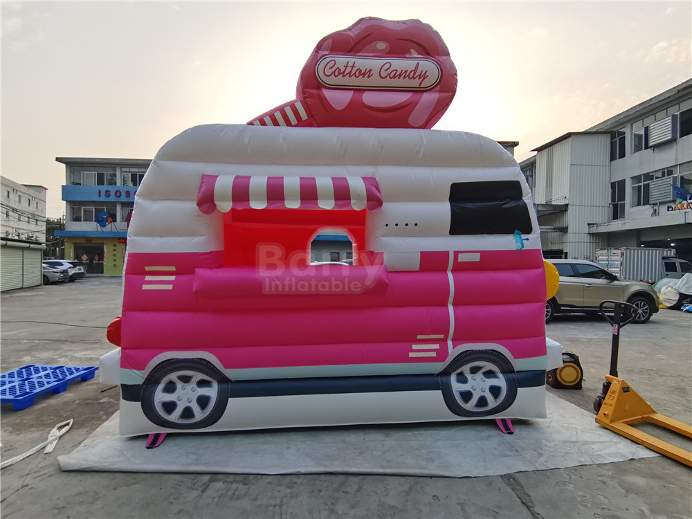 Factory Cheap Ice cream stand booth Small Inflatable Car Jumping Bouncer Pink Comercial Castle tractor Bounce Toy House for Kids