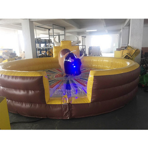 2023 inflatable Interactive sport game commercial mechanical electrical rodeo bull game inflatable mechanical bull for sale