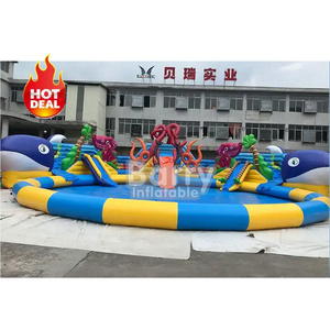 Commercial swimming pool slide inflatable water amusement park