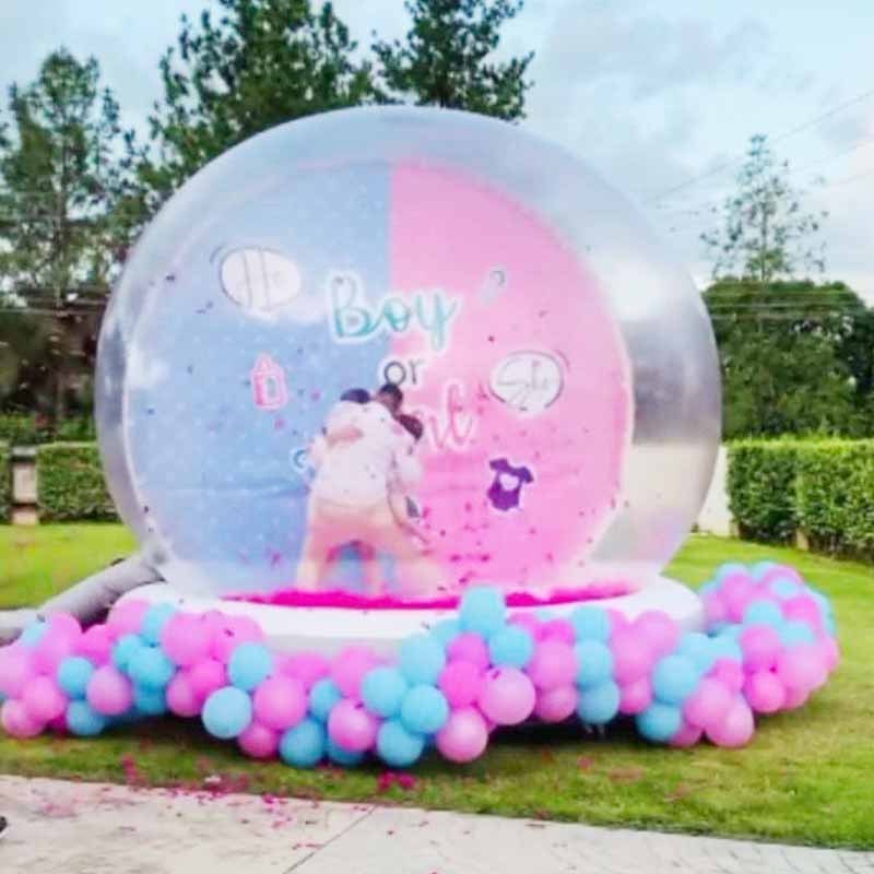 Customized Inflatable snow globe Christmas decorations photo booth gender reveal bubble balloon house