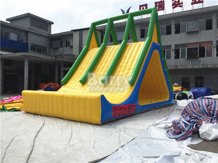 For lake pool sea Aqua Park water toys floating island slide climb and slip inflatable climbing wall with slide