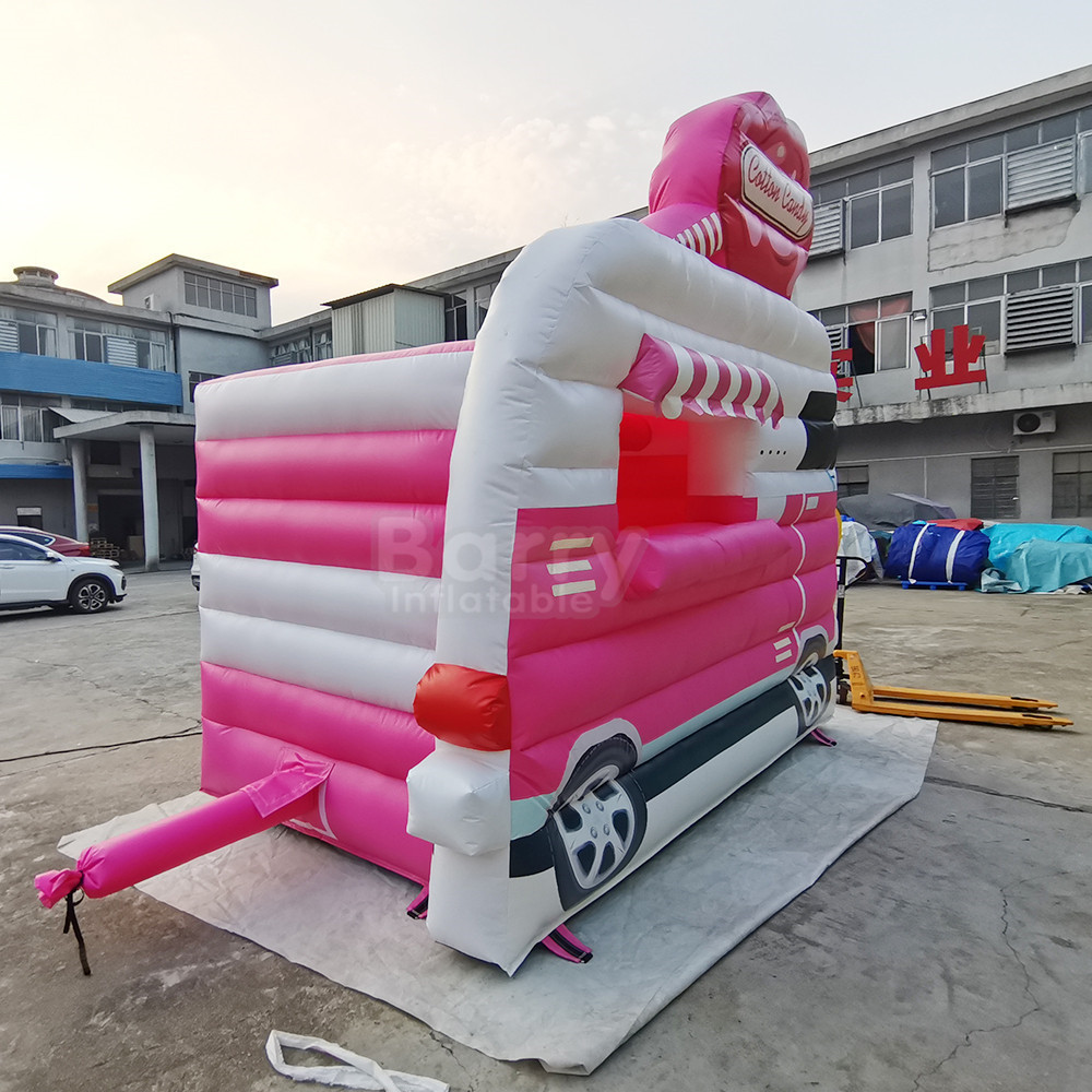 Factory Cheap Ice cream stand booth Small Inflatable Car Jumping Bouncer Pink Comercial Castle tractor Bounce Toy House for Kids