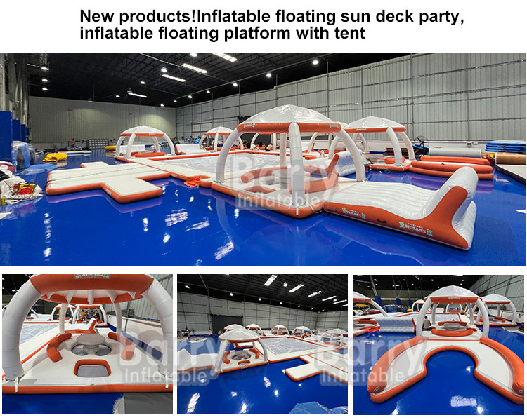 Factory Price Sport Water Platform Boats Jet Ski Yacht Dock Inflatable Fishing Platform Boat Inflatable Party Island Float