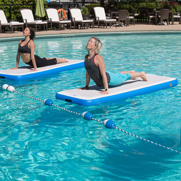 Durable cheap inflatable floating pool yoga board fitness mats DWF inflatable yoga mat on water