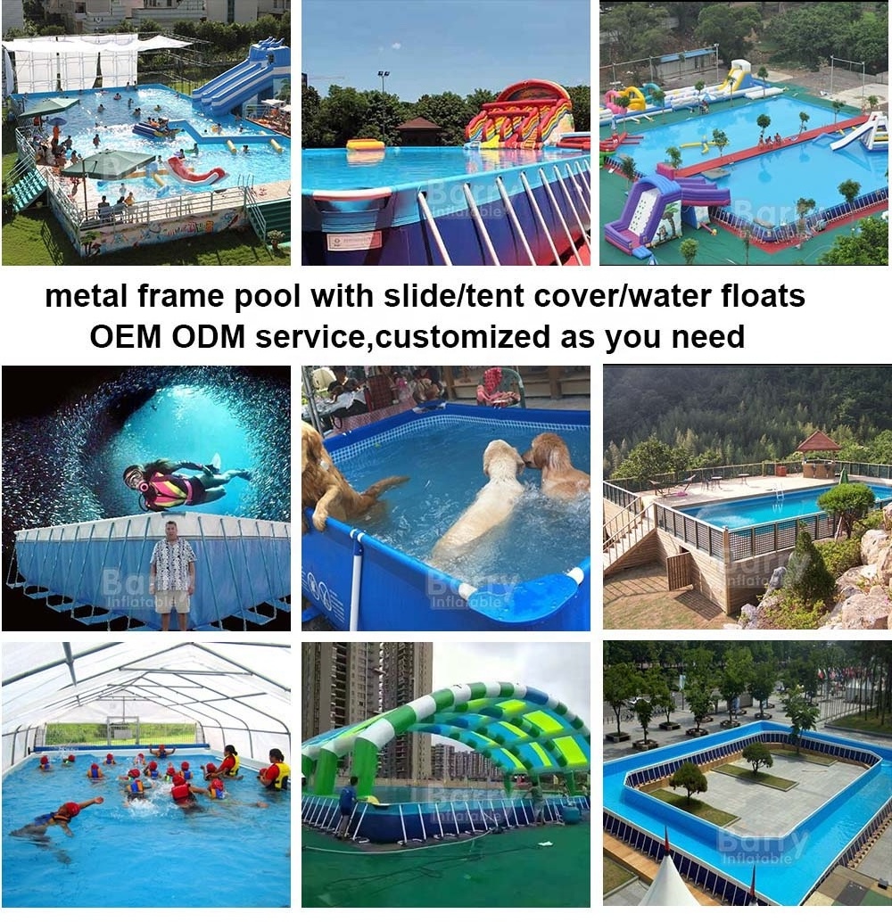 Stainless steel movable pool swimming Above Ground Pools Outdoor Inflatable Metal Frame