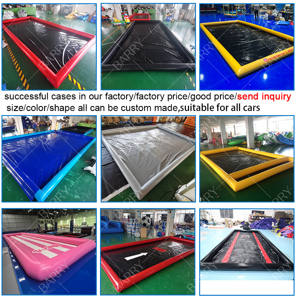 Environmentally friendly Mobile Wash Floor Mat inflatable car wash mat , inflatable water collector for sale