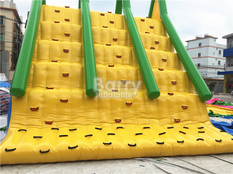 For lake pool sea Aqua Park water toys floating island slide climb and slip inflatable climbing wall with slide