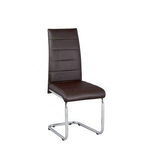 Wholesale Modern Stainless Steel Black Leather Dinning Chair