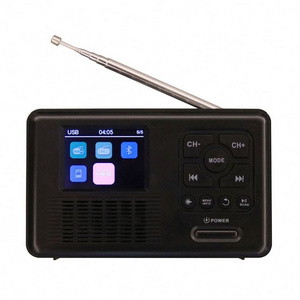 2024 Factory Price Portable Mini  Fm Digital Dab Solar Radio With  Hand Crank Solar Phone Charge Jack Usb Tf Player Clock Alarm