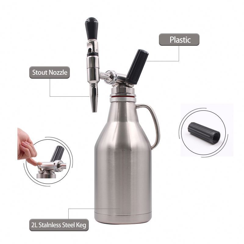 Double wall insulated 2l/64oz portable nitro cold ice drip coffee maker