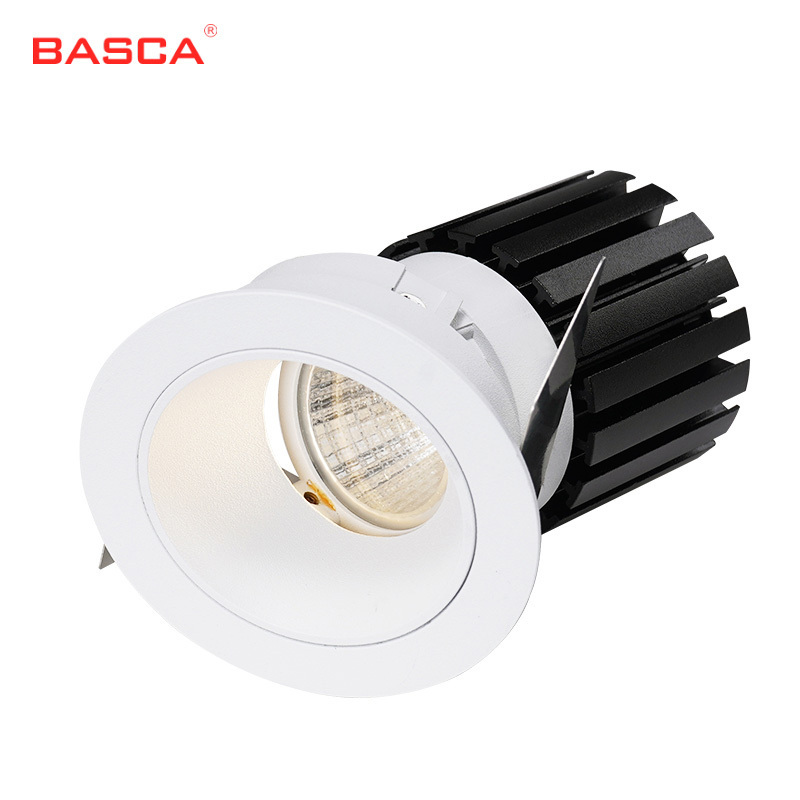 9W Recessed Spotlight Dimmable Round LED Downlight Anti Glare Spot Light Swivel Can Light Aluminum Adjustable Downlight